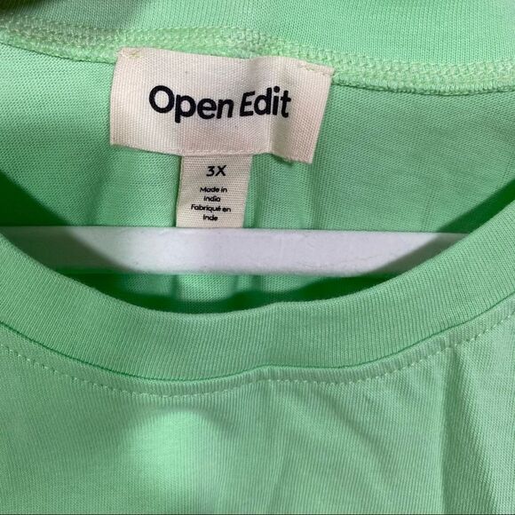 COPY - OPEN EDIT Green Cotton Sleeveless Crop Top - Size 1X - Picture 4 of 6